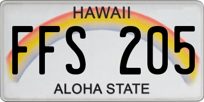 HI license plate FFS205