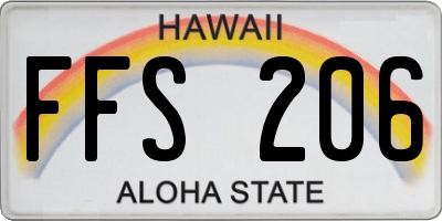 HI license plate FFS206