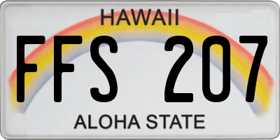 HI license plate FFS207