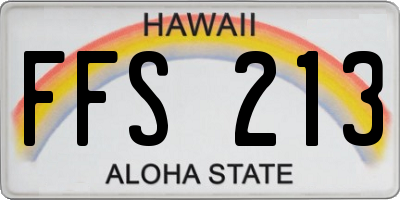 HI license plate FFS213