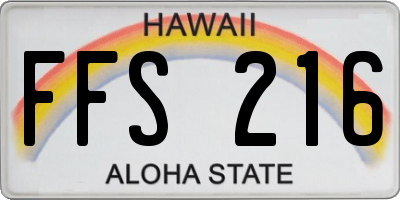 HI license plate FFS216