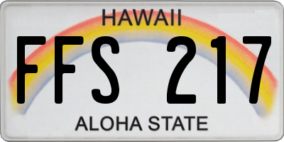 HI license plate FFS217