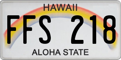 HI license plate FFS218