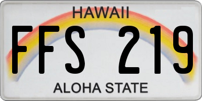 HI license plate FFS219