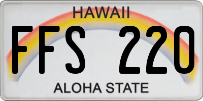 HI license plate FFS220