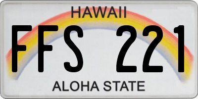 HI license plate FFS221