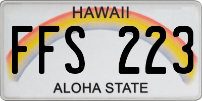 HI license plate FFS223