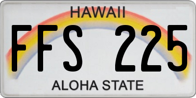 HI license plate FFS225