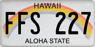 HI license plate FFS227