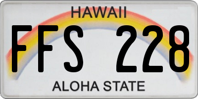 HI license plate FFS228