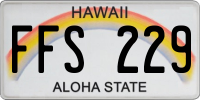 HI license plate FFS229
