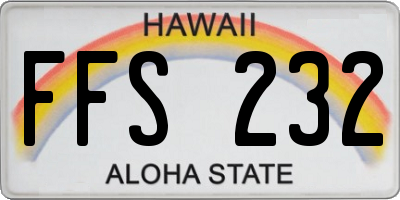 HI license plate FFS232