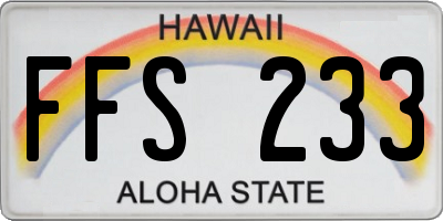 HI license plate FFS233