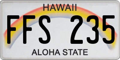 HI license plate FFS235