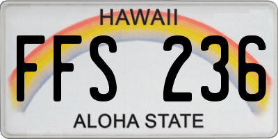 HI license plate FFS236