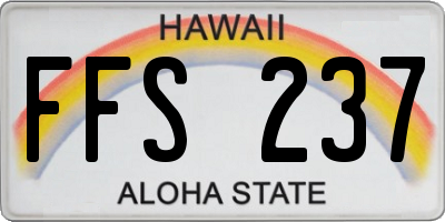 HI license plate FFS237
