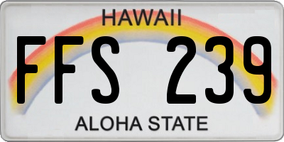 HI license plate FFS239