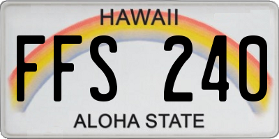 HI license plate FFS240