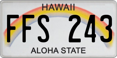 HI license plate FFS243