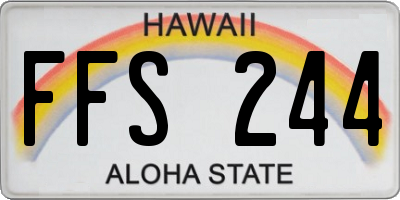 HI license plate FFS244
