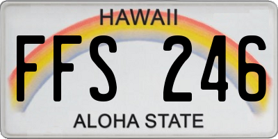 HI license plate FFS246