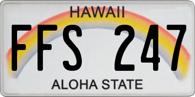 HI license plate FFS247
