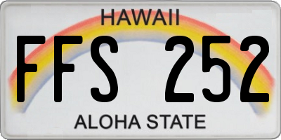 HI license plate FFS252