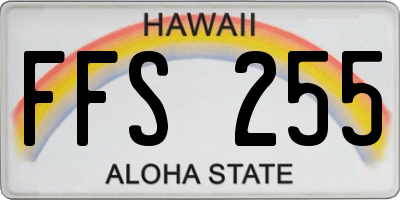 HI license plate FFS255