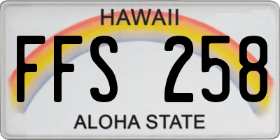 HI license plate FFS258