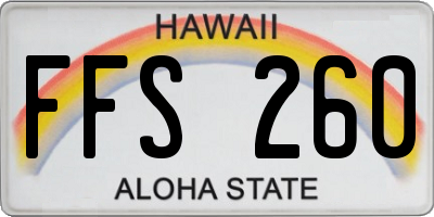 HI license plate FFS260