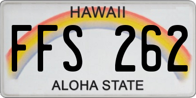 HI license plate FFS262