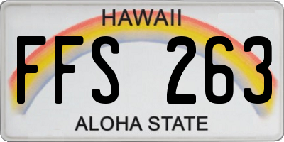 HI license plate FFS263