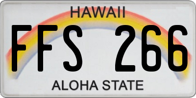 HI license plate FFS266