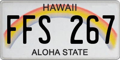 HI license plate FFS267
