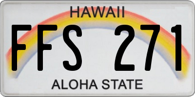HI license plate FFS271