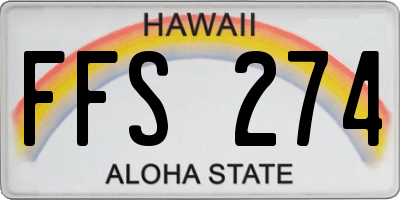 HI license plate FFS274