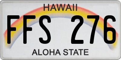 HI license plate FFS276