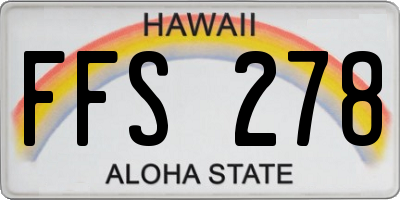HI license plate FFS278