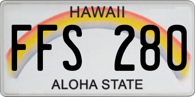 HI license plate FFS280