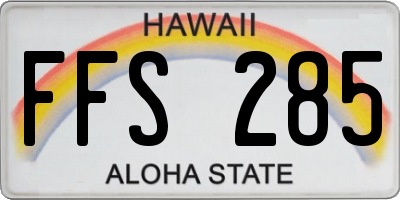 HI license plate FFS285