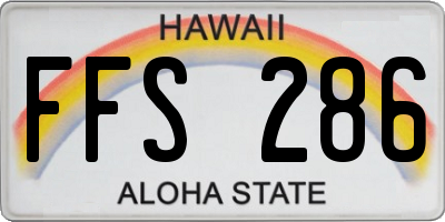 HI license plate FFS286