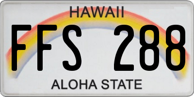 HI license plate FFS288