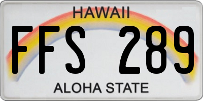 HI license plate FFS289