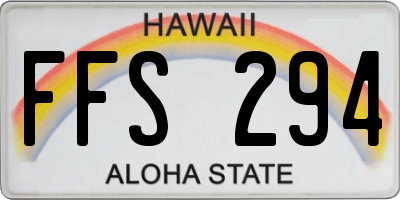 HI license plate FFS294
