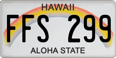 HI license plate FFS299