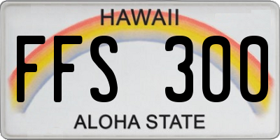 HI license plate FFS300