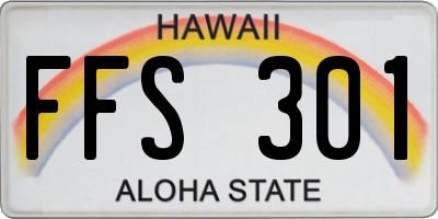 HI license plate FFS301