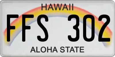 HI license plate FFS302