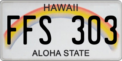 HI license plate FFS303