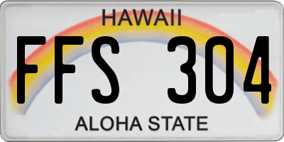 HI license plate FFS304